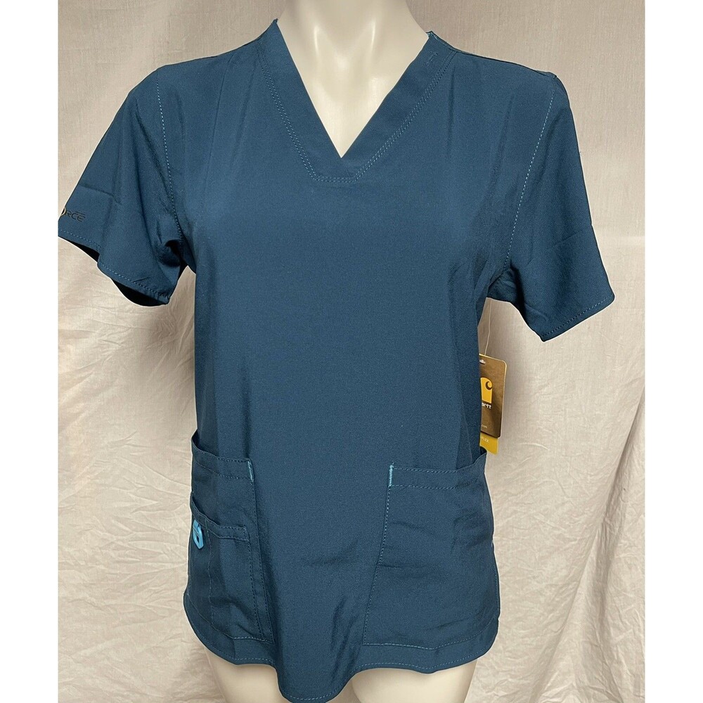 Carhartt Cross Flex Nurse Scrub Top Women's Media Scrub Top C12110 Teal Small